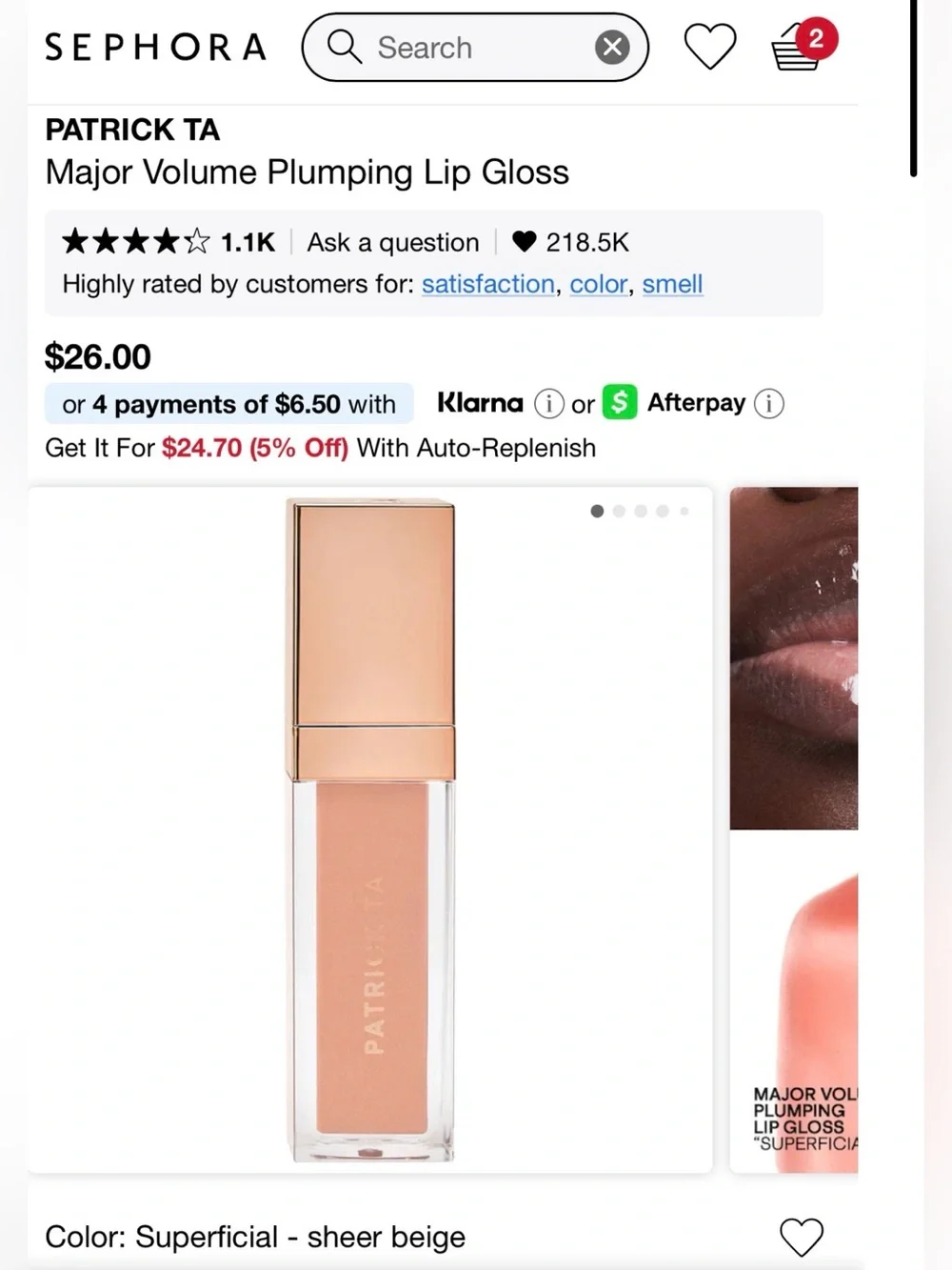 Patrick Ta Lip Gloss Duo in Rose Gold and Dusty Pink